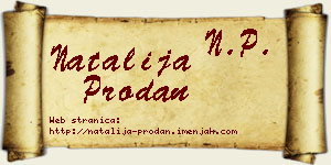 Natalija Prodan vizit kartica